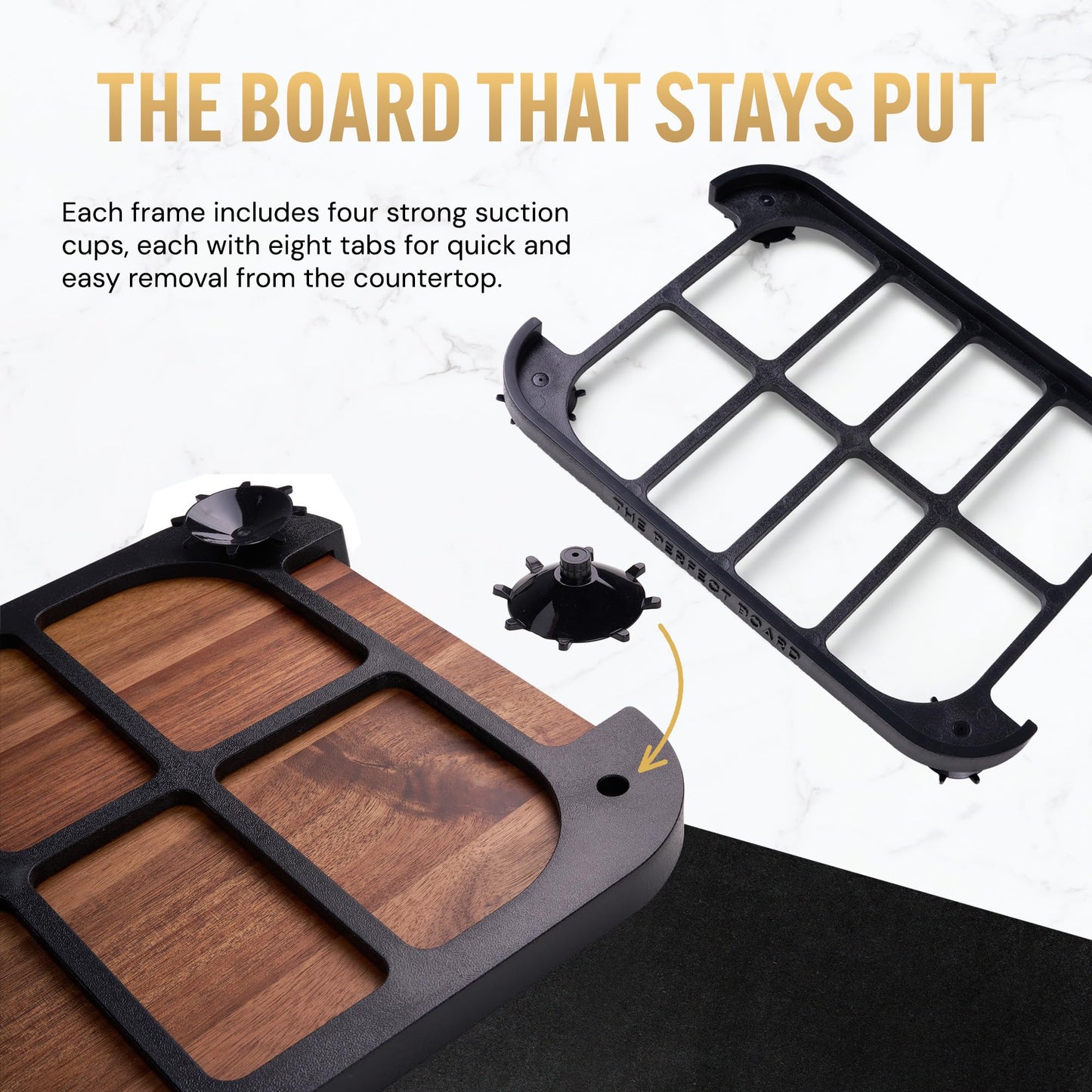 Acacia Wood Cutting Board for Kitchen - 17x12 Large Butcher Block with Non-Slip Suction Cup Frame & Juice Groove - Reversible Heavy Duty Chopping Board - Professional Chef Designed Sustainable Wood