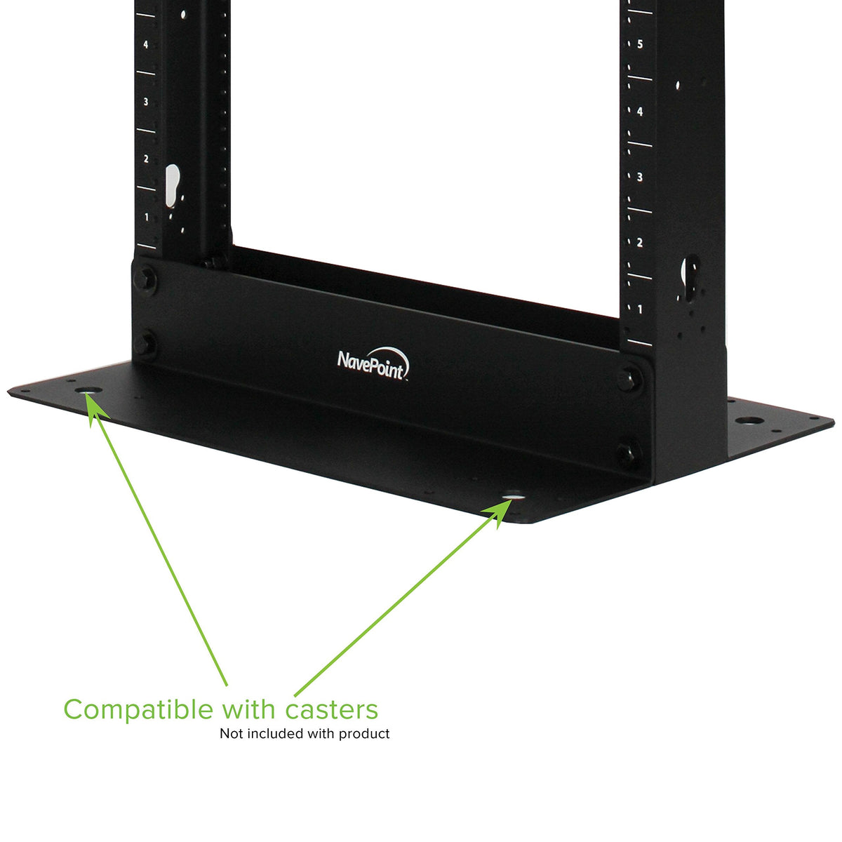 NavePoint 45U 2 Post Open Frame Server Rack for 19 Inch Equipment, AV, Networking, Data & IT Devices, 2-Post Rack 45U 881lbs Weight Capacity, Black