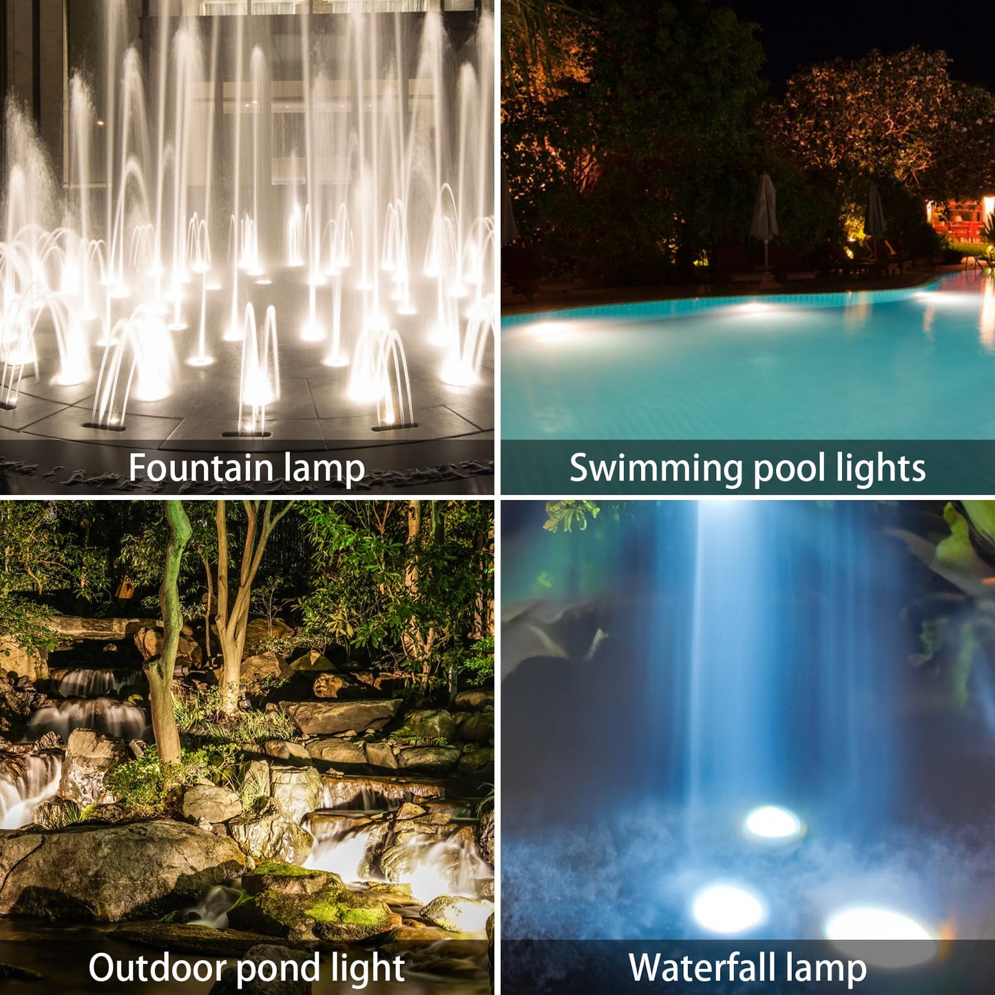 AVEKI Solar Pond Spotlights, 12 LED Solar Underwater Lights with Dual Head Waterproof Submarine Landscape Spotlight Security Lighting for Outdoor Patio Ganden Fountain Pond… (White, Single Head)