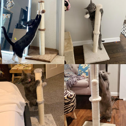 Dimaka Cat Scratcher Scratching Post with Sisal Rope and Soft Plush 29" Tall Beige