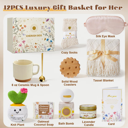 Boruiantoo Get Well Gifts for Women, Birthday Gifts for Women Get Well Soon Gift Baskets Self Care Package, Thinking of You Care Package Unique Sympathy Gifts for Mom Sister Girlfriend Her