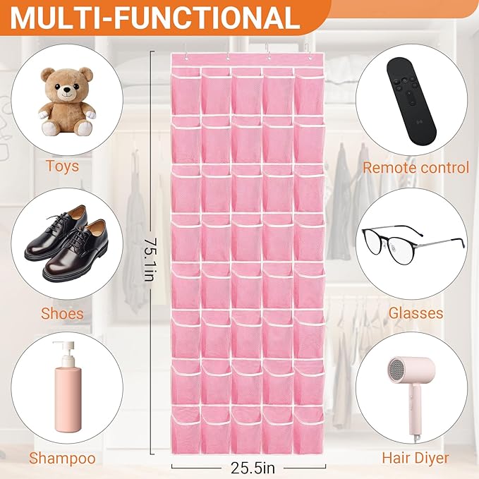 40-Pocket Over the Door Shoe Organizer