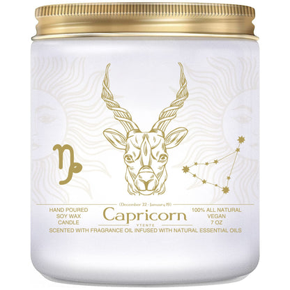 YTENTE Capricorn Zodiac Sign Candles Gift, Zodiac Crystals Candles Jar, Astrology Lavender Scented Soy Stones Candles Best Friends Gifts for Women Men Sister Brother Funny Birthday Gift…