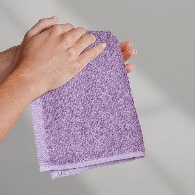 Amazon Basics Highly Absorbent, Fast Drying 100% Cotton Washcloths