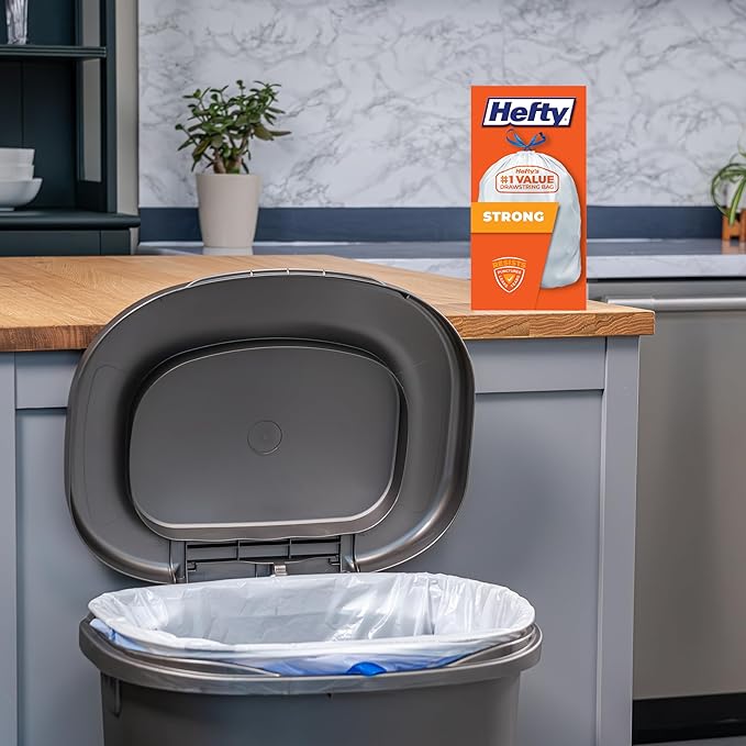Hefty Strong 13 Gallon Trash Bags, Tall Kitchen Trash Bags, UnscentedLarge