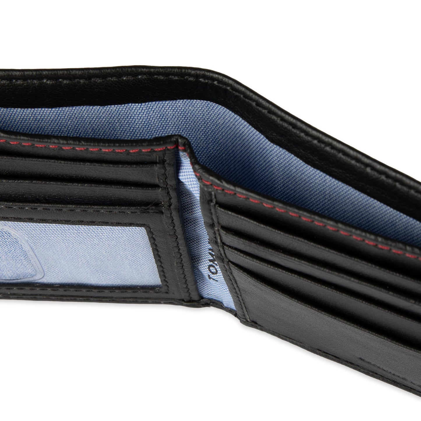 Tommy Hilfiger Men's Leather Wallet – Slim Bifold with 6 Credit Card Pockets and Removable ID Window, Dark Black, One Size