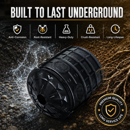 EJWOX 50 Gallon Stormwater Dry Well, Heavy Duty Catch Basin with Reinforced Fiberglass HDPE, Ribbed Structure, No-Tool Assembly, Underground Drainage System for Yard & Driveway