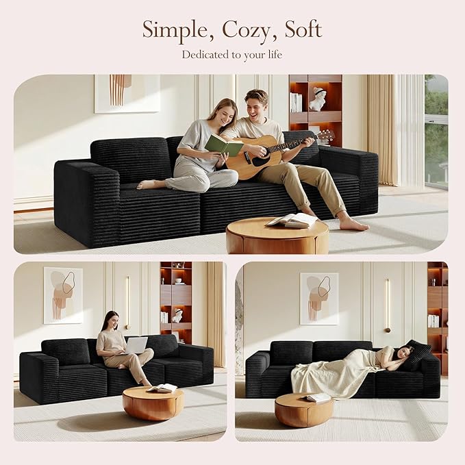 Vesgantti 119" Modular Sectional Sofa, Corduroy Cloud Couch