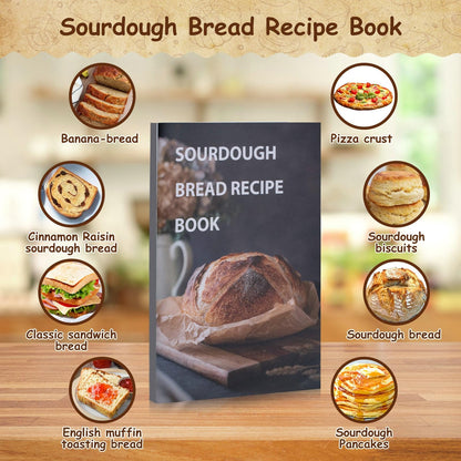 Sourdough Starter Kit, Sourdough Bread Baking Supplies, 9" Round & 10"Oval Rattan Banneton Bread Proofing Baskets Set, Bread baking tools,Silicone bread Sling