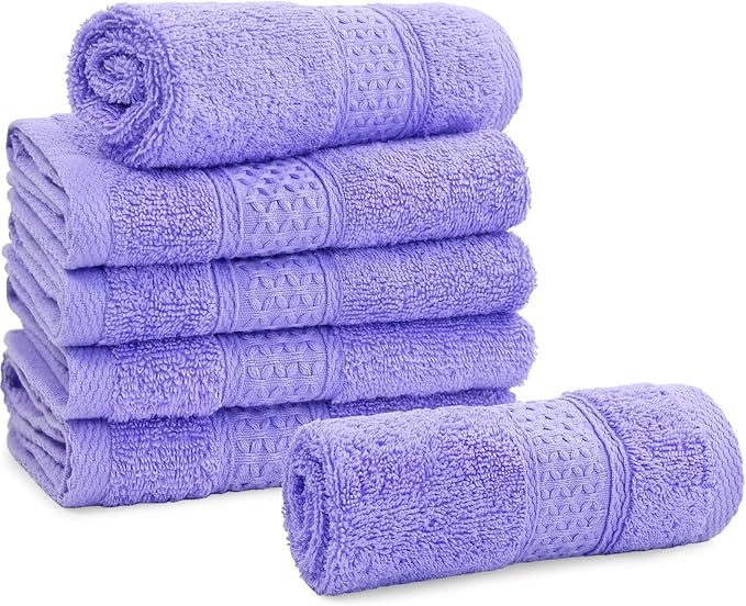 Cleanbear Wash Cloths Cotton Facecloths, Large Face Cloths 6 Ultra-Soft