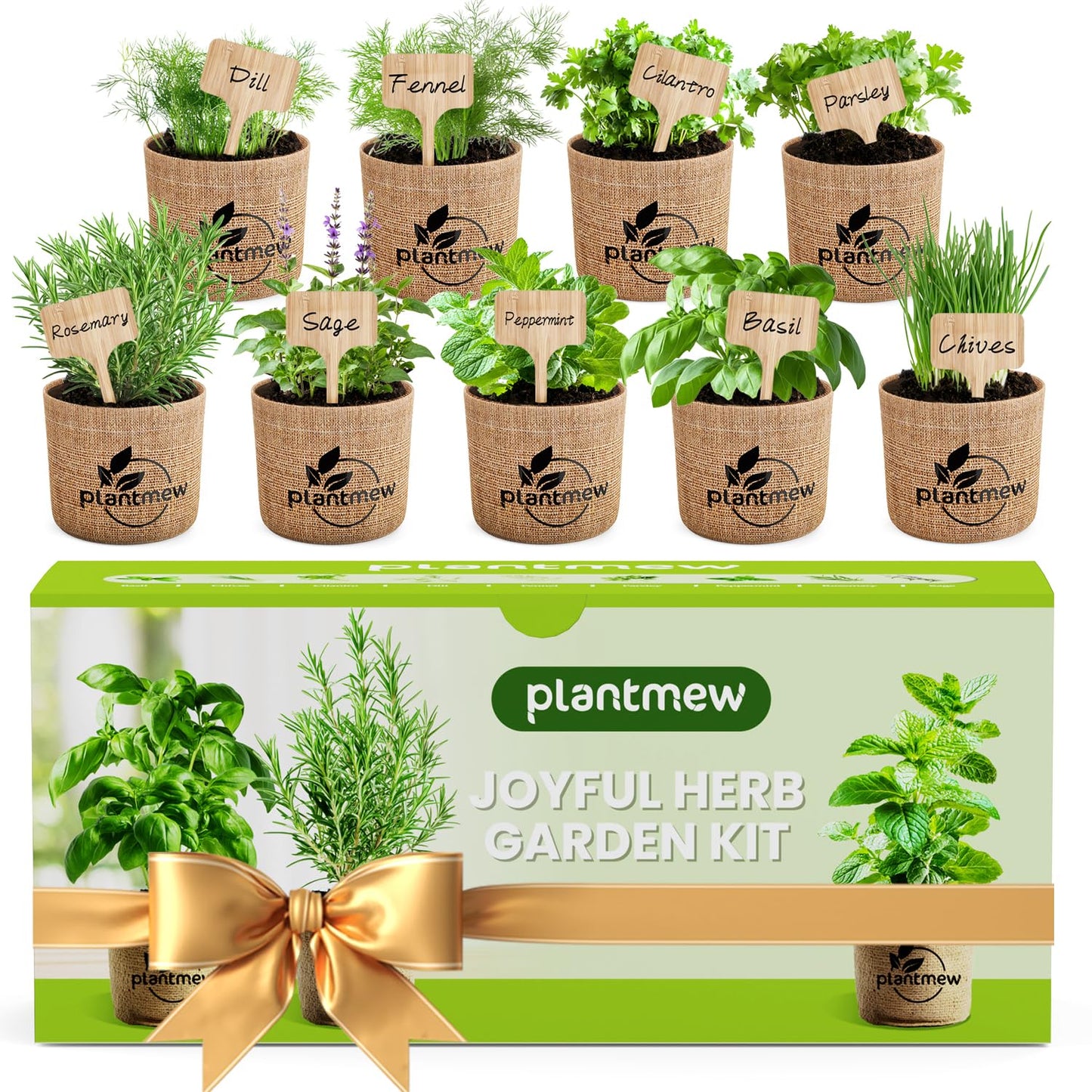 Gift for Women, Mom, Her – 9 Herb Indoor Window Garden Kit | Complete Herb Seeds Starter Set with Pots, Soil, Tools & Markers | Heirloom Herbs | Birthday, Housewarming, New Home, Mother's Day