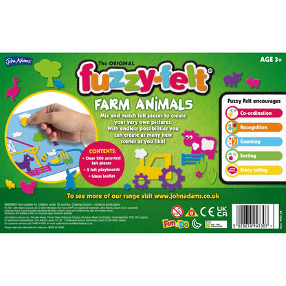 John Adams | The Original Fuzzy-Felt: Farm Animals - Let your creative side spring into action | Preschool toy| Ages 3+