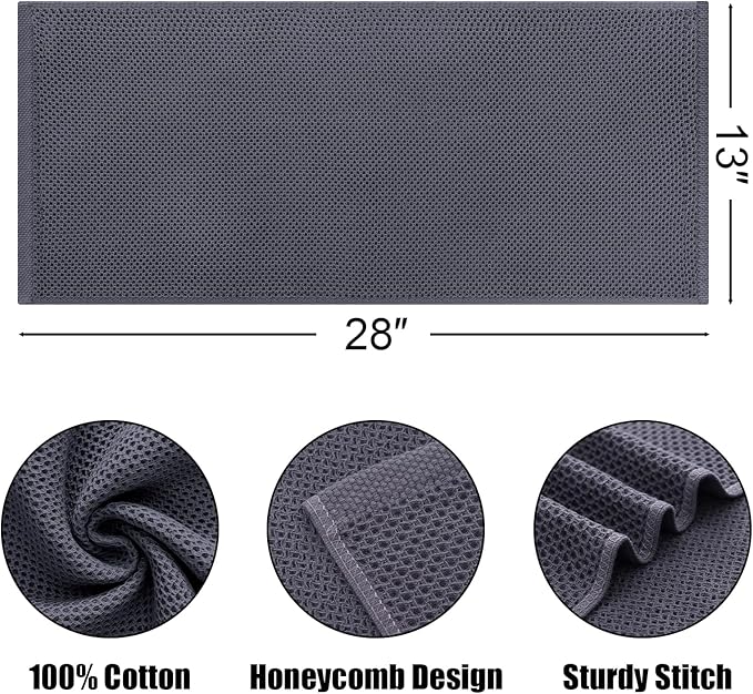 Kitinjoy 100% Cotton Waffle Weave Kitchen Towels, Kitchen Hand Towels, 13 in x