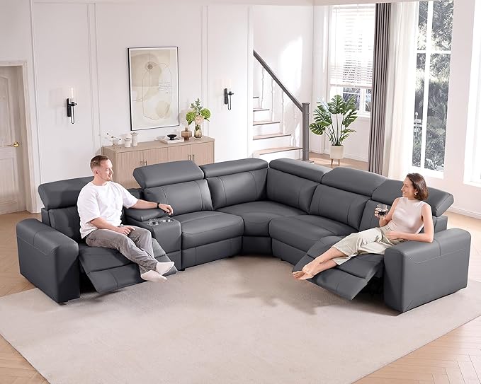 AMERLIFE Power Recliner Sectional Sofa