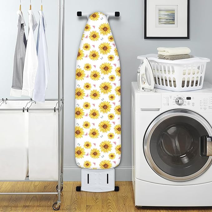 Extra Thick Ironing Board Cover and Pad, Summer Sunflowers 15x54 Ironing Board