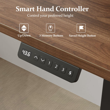 Klicelor L Shaped Standing Desk 73 x 60 Inch, Electric Height Adjustable Corner Desk for Home Office Workstation, Ergonomic Sit Stand Computer Table with Memory Controller, Dark Walnut