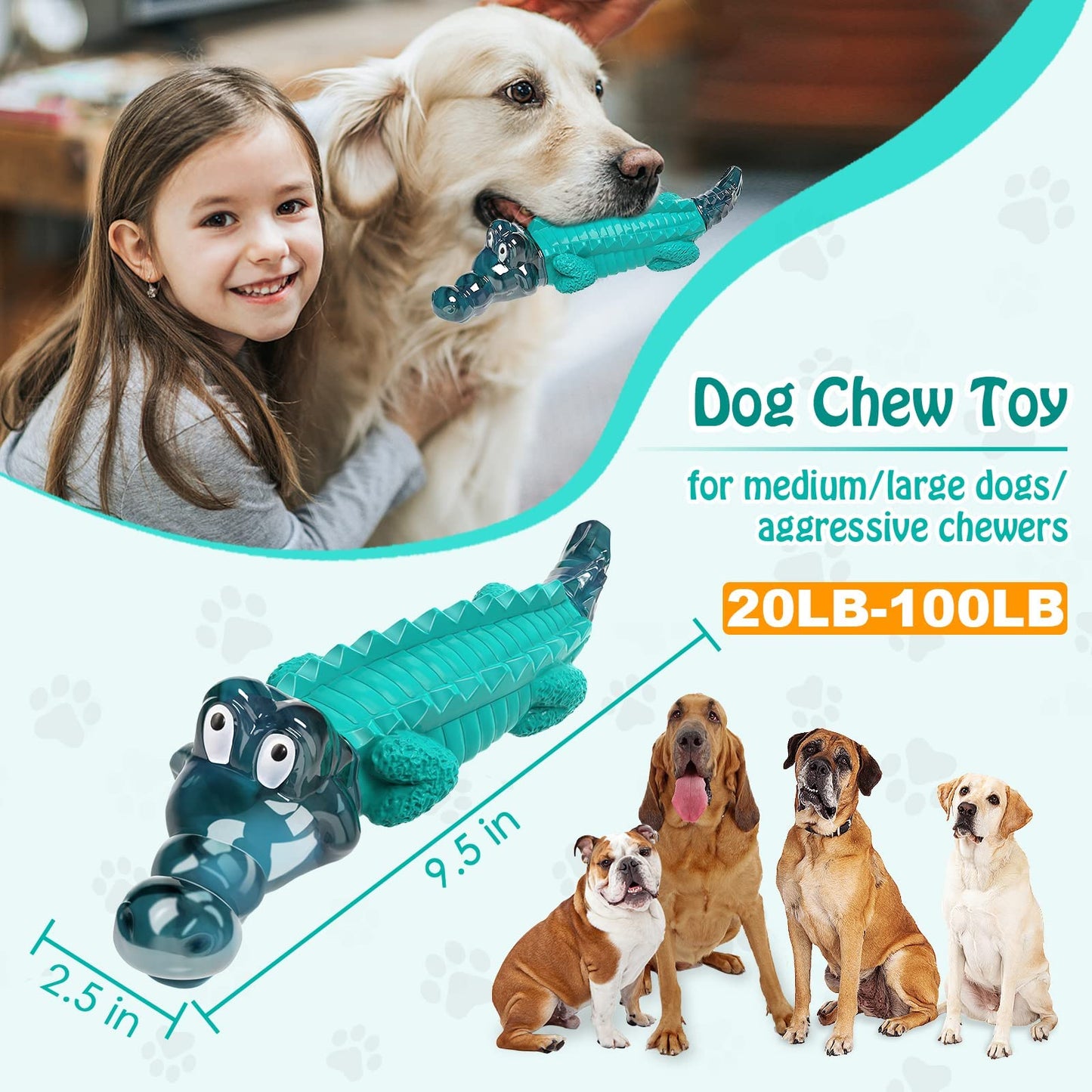Aleath Large Dog Chew Toys: Dogs Toy for Large Medium Breed - Alomst Indestructible Toys for Aggressive Chewers - Tough Dog Toys for Training/Teeth Cleaning/Boredom Relief