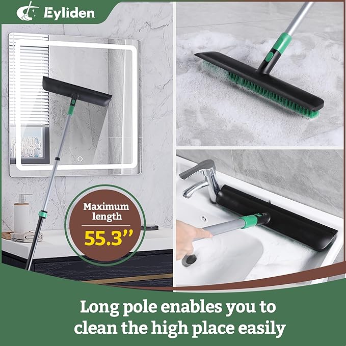 Eyliden X-Large Floor Scrub Brush, 2 in 1 Scrape Brushes