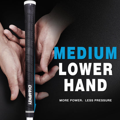 CHAMPKEY X-WEAVE Rubber Golf Grips 13 Pack with Full Repair Kits - Medium Lower Hand Golf Club Grips - Enhanced Grip and Traction Golf Grips for Men and Women(Black,Midsize)