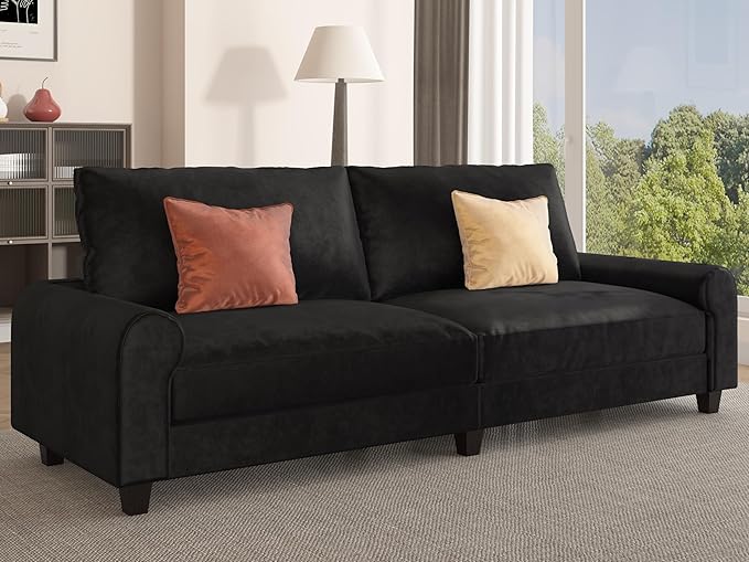 EASE MOOSE 70.6" Velvet Loveseat Sofa, Soft Deep Seat Couches