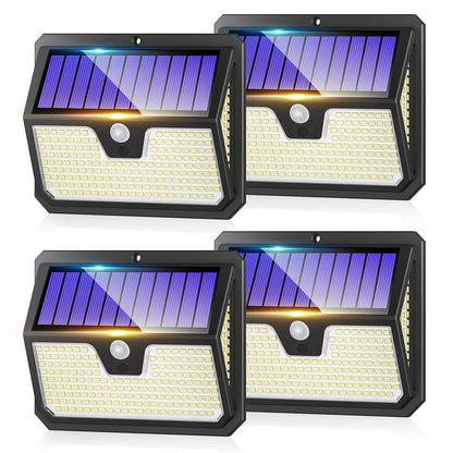 Outdoor Solar Lights, 238 LED Solar Security Lights and 3 Modes Motion Sensor 270° Wide Angle Solar Powered Lights IP65 Waterproof Solar Wall Light for Front Door, Yard, Garage, Garden (4 Pack)
