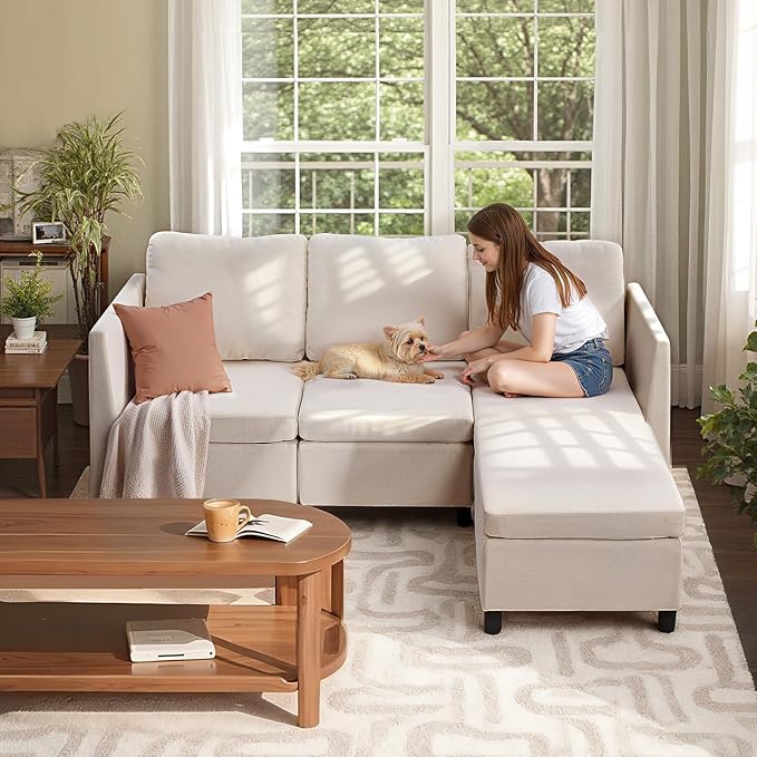 VEVOR Modular Sectional Sofa, 3-Seater Modular Sofa