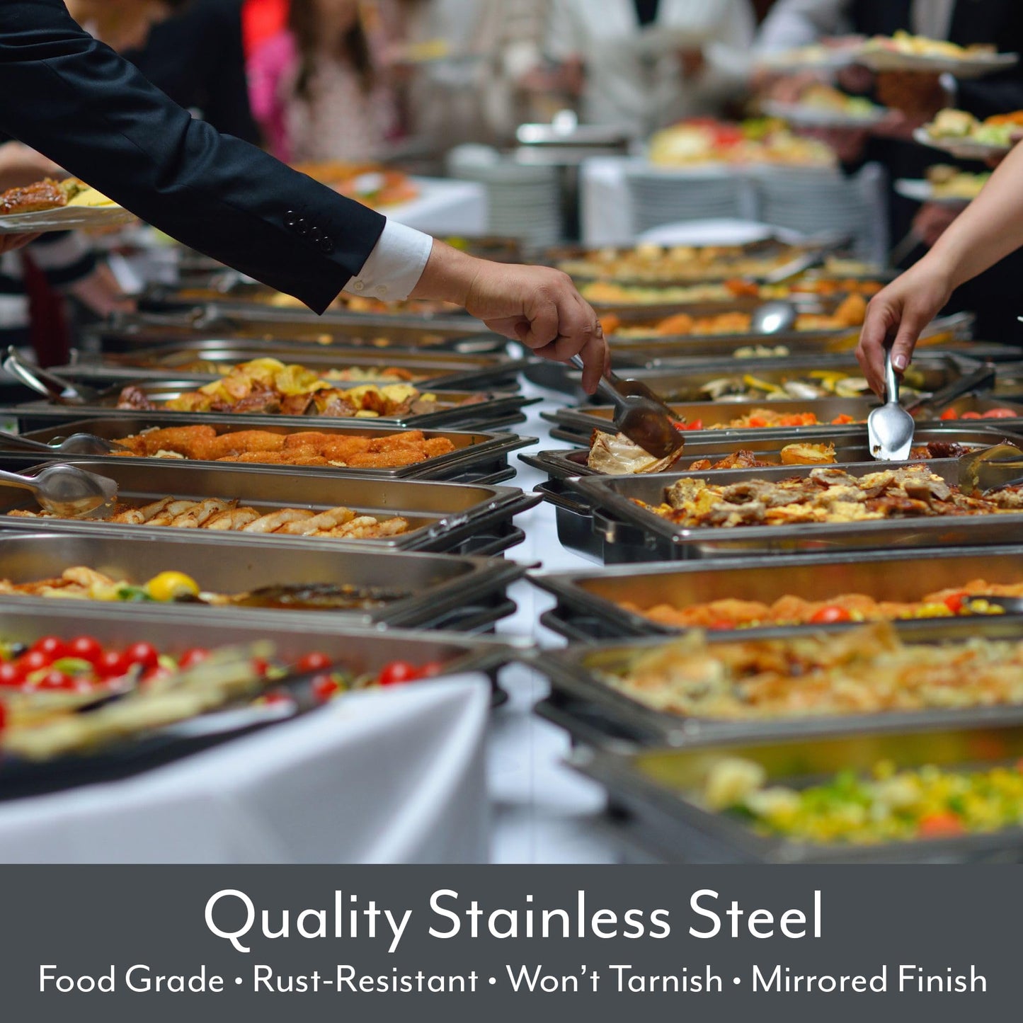 Cornucopia Brands X-Large Stainless Steel Serving Spoons (2-Pack), Buffet & Banquet Style Serving Utensils