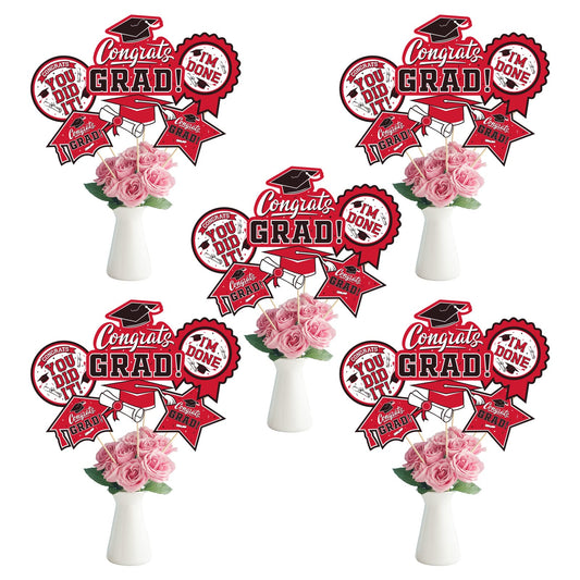 30PCS Graduation Party Decorations Class of 2023 Congrats Grad Table Centerpiece，Graduation Table Decorations，Congratulate Graduation Centerpiece Sticks Table Toppers for Graduation Party