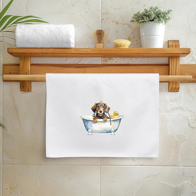GROBRO7 Funny Dachshund Hand Towel