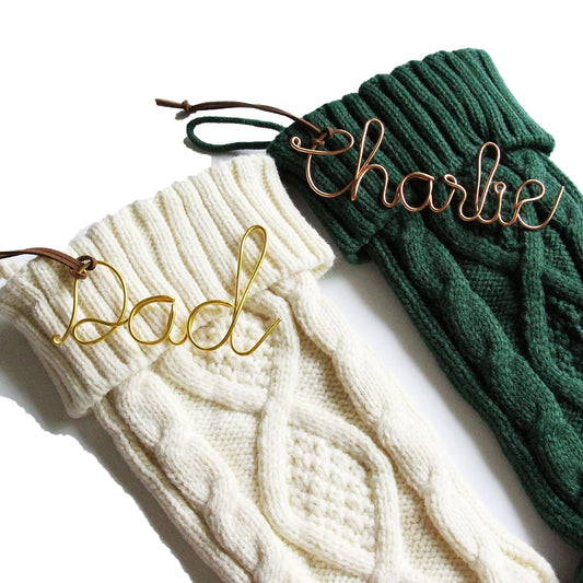 Personalized Wire Stocking Name Tags Christmas Hanging Name Gift Present Ornament tags Pendant Decoration Customized wire labels
