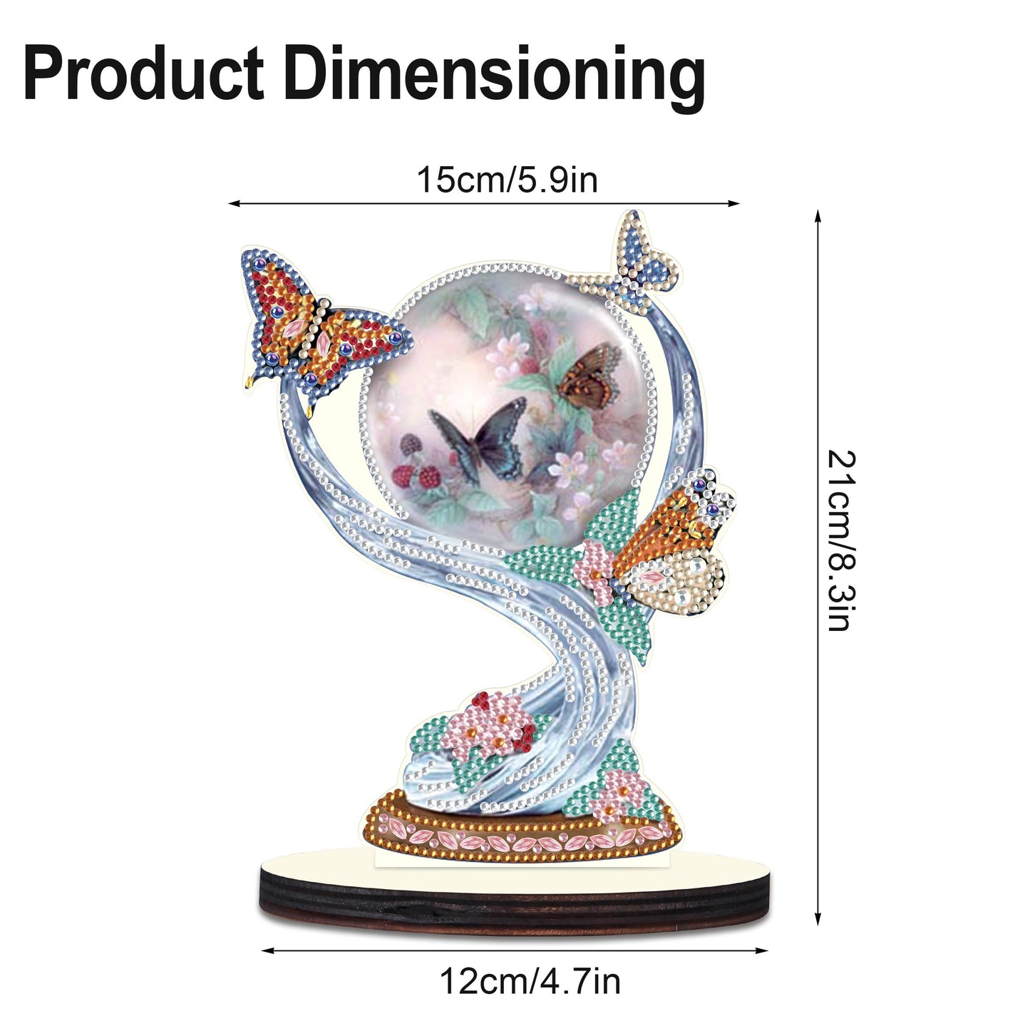 MVVMTOP Christmas Diamond Art Tabletop Decoration, DIY Butterfly, Diamond Art 5D Special Shape Crystal Diamond Partial Diamond Art Painting Mosaic Handicraft, Home Office Tabletop Decor Gift