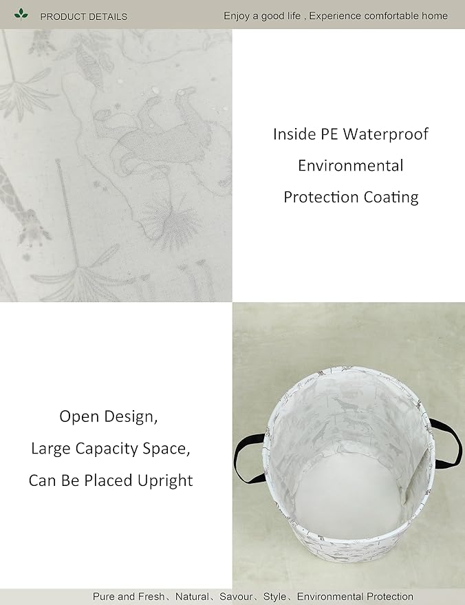 Round waterproof laundry basket, foldable storage basket, laundry Hampers