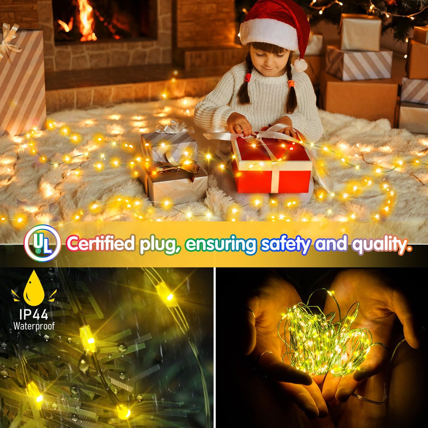 KNONEW 203FT Outdoor Christmas Fairy Lights Plug in,600 LED String Lights Outdoor Waterproof 8 Modes Memory Times for Wedding Bedroom Walls Garden Trees Decoration(Warm White)