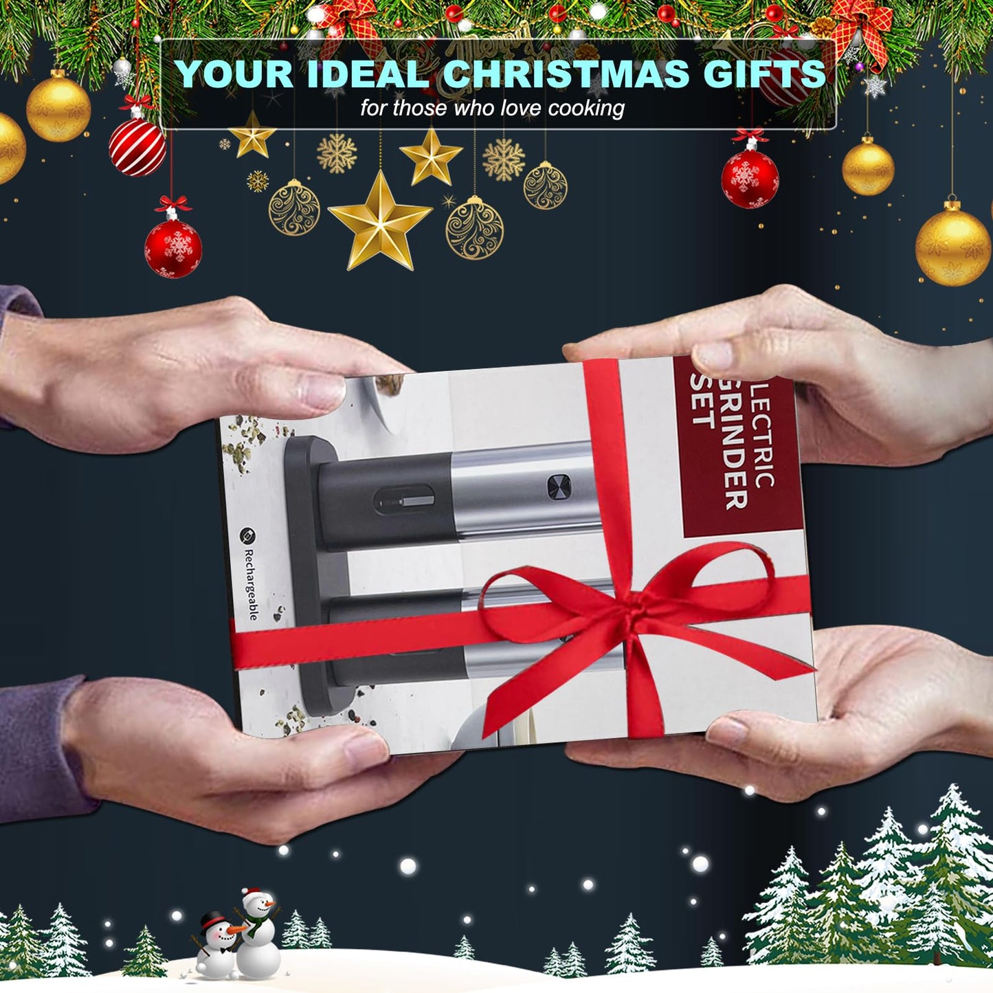 Rechargeable Electric Salt and Pepper Grinder Set with Charging Base, DERGUAM Stainless Steel Pepper Grinder with Adjustable Coarseness and Led Light