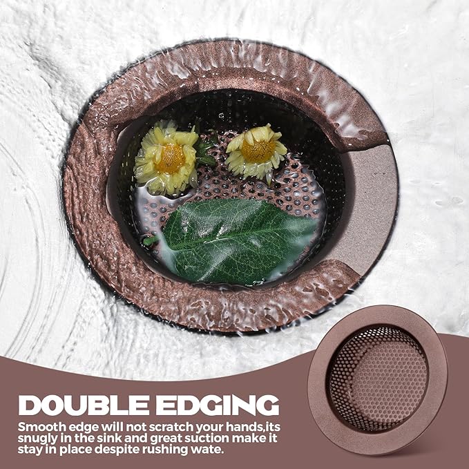 Retisee 2 Pcs Sink Strainer Stainless Steel Kitchen Sink Drain Strainer Basket