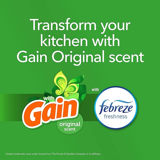 Glad Tall Kitchen Trash Bags 13 Gallon, Gain Original Garbage Bags, Odorshield