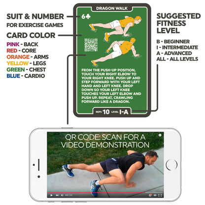 Stack 52 Bodyweight Exercise Cards: Workout Playing Card Game. Designed by a Military Fitness Expert. Video Instructions Included. No Equipment Needed. Burn Fat Build Muscle. (Bodyweight Mega Pack)
