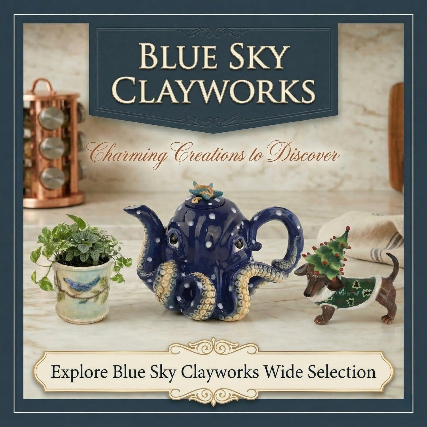 Blue Sky Clayworks Seashells and Pearls Gift Candle House, 4.375" L x 4.25" W x 8" H