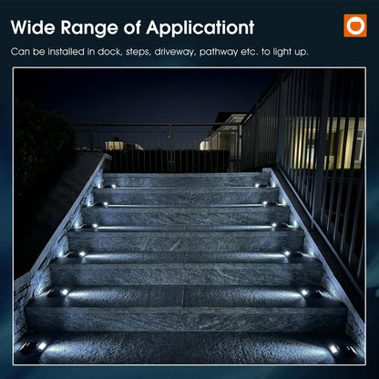 addlon Solar Dock Lights Marine 24 Pack, 2CCT Outdoor Driveway Marker Deck Lights, IP67 Waterproof, Solar Powered Deck Light for Pathway Warning Step Sidewalk Patio, Warm White & Cool White, FCC