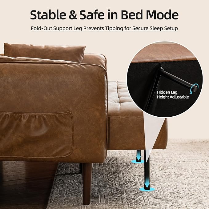 HALLYBEE 85” Futon Sofa Bed, Sleeper Sofa, Small Couch