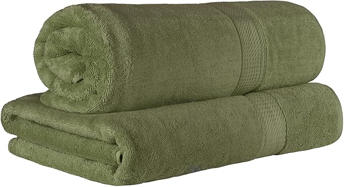 SUPERIOR Egyptian Cotton Pile Bath Sheet Set of 2, Ultra Soft Luxury Towels