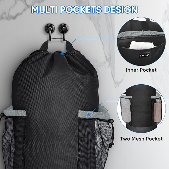 BALEINE 120L Laundry Bag Backpack, 900D Oxford Fabric Large Travel Laundry Bags