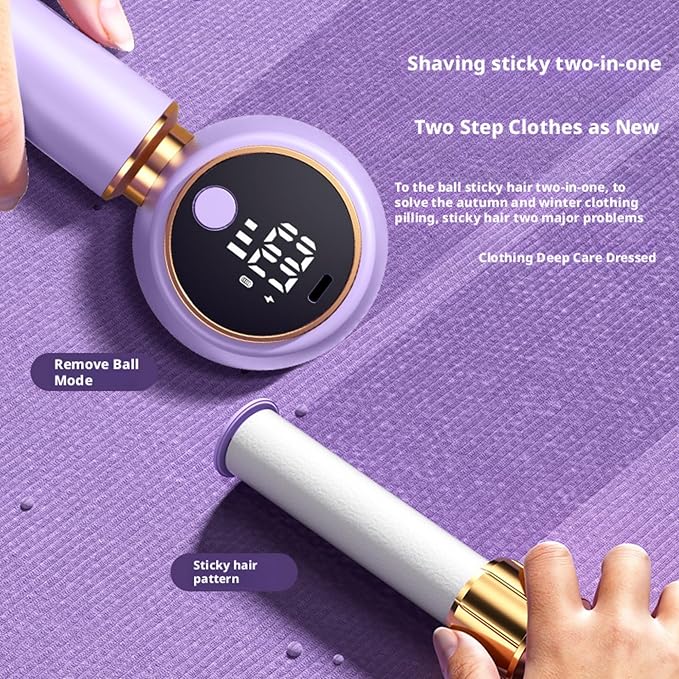 New Fabric Shaver and Lint Remover 2-in-1, Rechargeable Electric Clothes