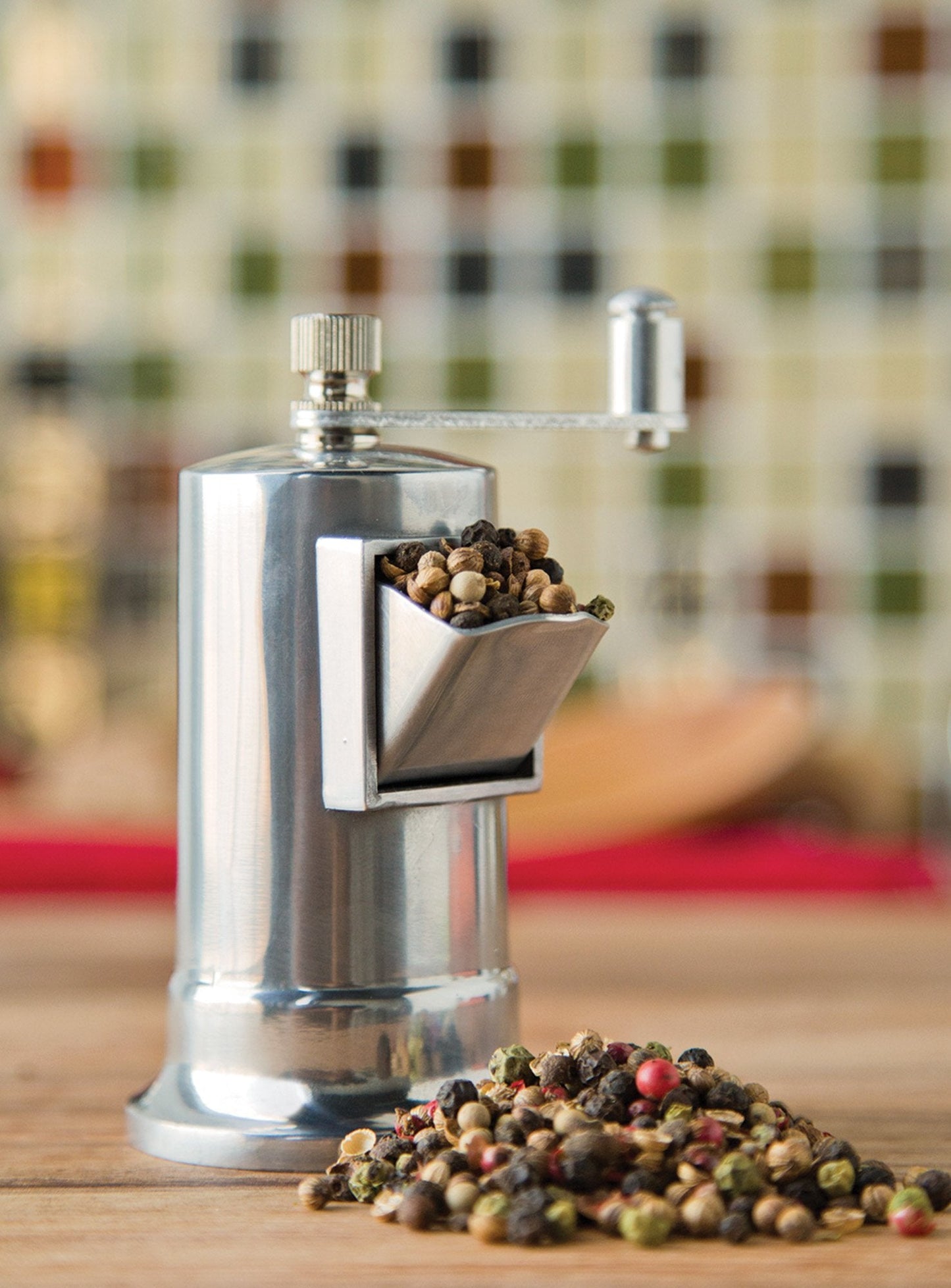 Fox Run Salt and Pepper Mill, Manual Spice Grinder With Hand Crank, 2.25" x 4.25"