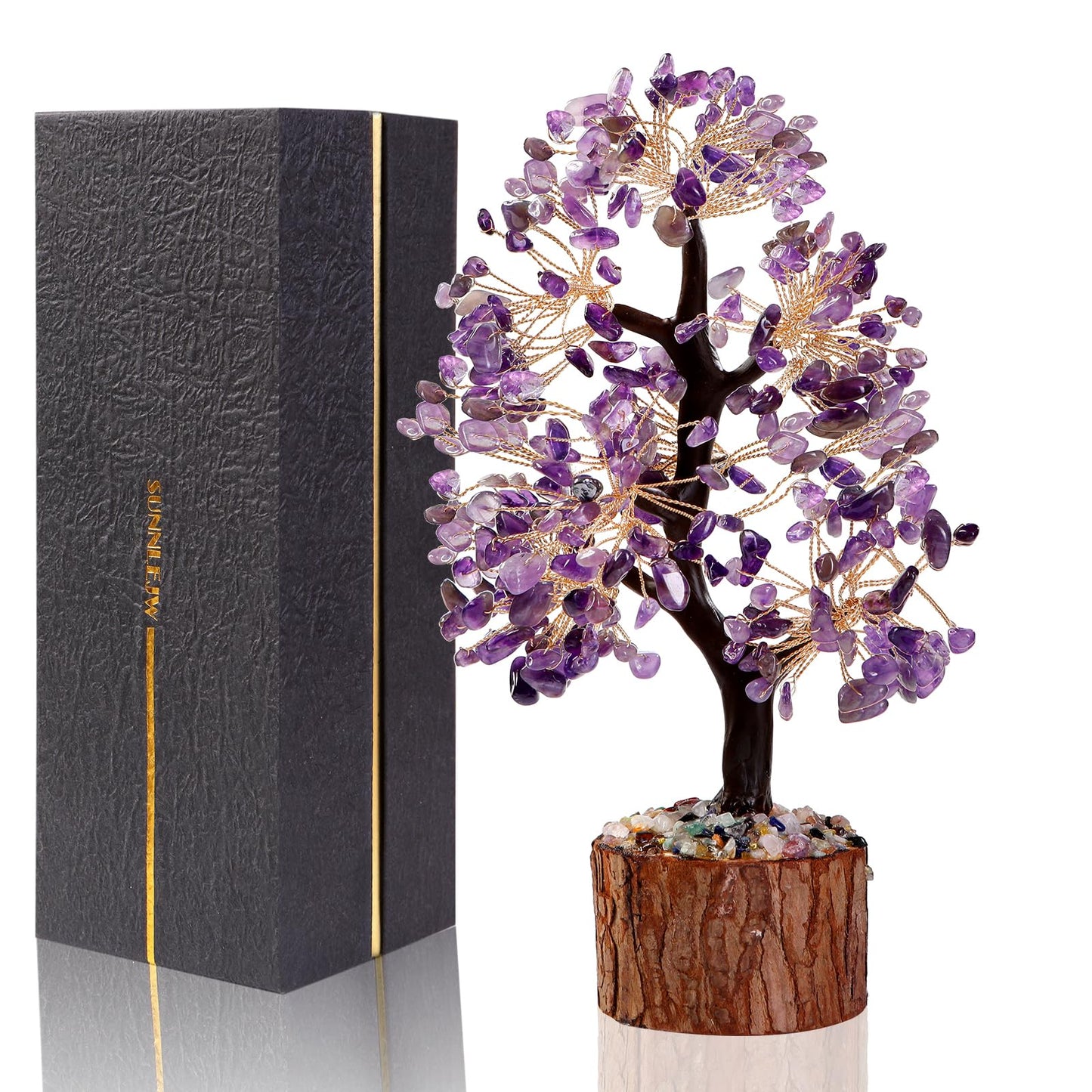 Amethyst Chakra Crystal Tree of Life,Crystals and Healing Stones,Birthday Gifts for Women,Spiritual Meditation Gifts for Positive Energy,Crystal Decor