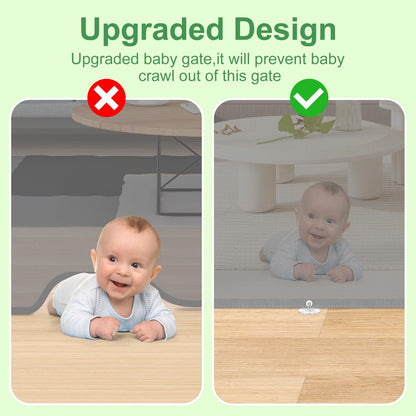 MYPIN Extra Wide Retractable Dog and Baby Gates - Indoor/Outdoor Stair Gates for Stairways, Hallways, Doorways (Grey, 140 X 86 CM)