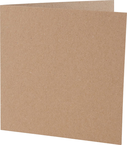 Craft UK 2050 5 x 5 inch Kraft Card and Envelope pack of 50 - Brown