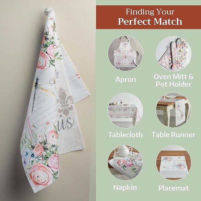Maison d' Hermine Kitchen Towels Set of 2 100% Cotton 27.50" x 20" Reusable