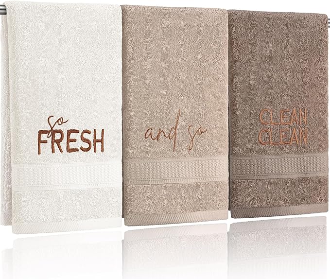 3 Pcs So Fresh and So Clean Clean Farmhouse Decorative Hand Towels