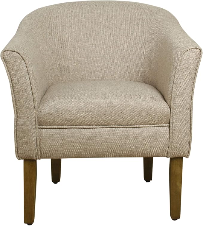 HomePop Barrel Shaped Accent Chair, Light Brown